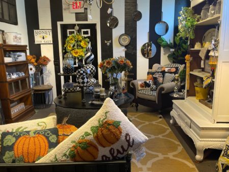 Picture on inside Neubauer's Market House full of fall decor